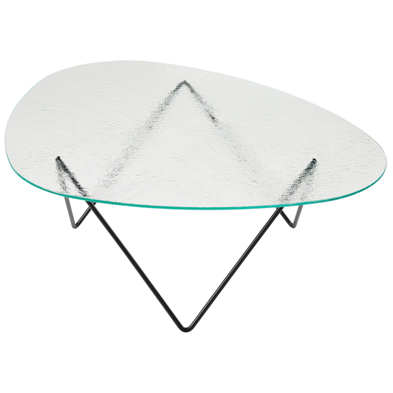 Pedrera Coffee Table Textured Glass, Clear / Black