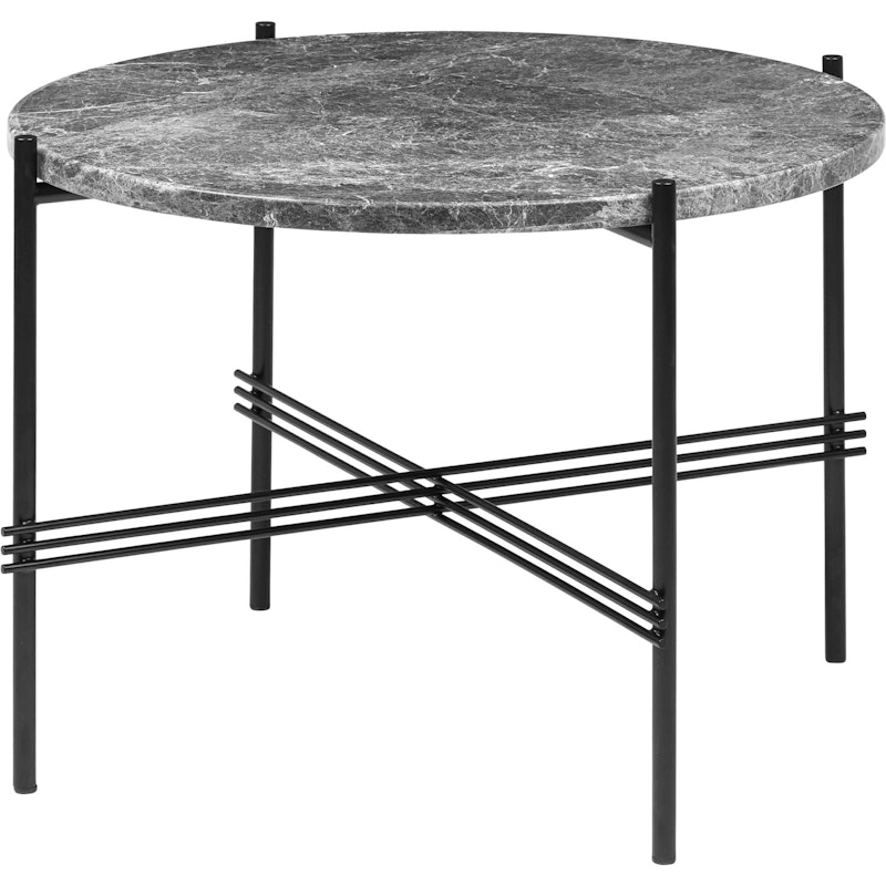 TS Coffee Table 55 cm, Black / Grey Emperador marble