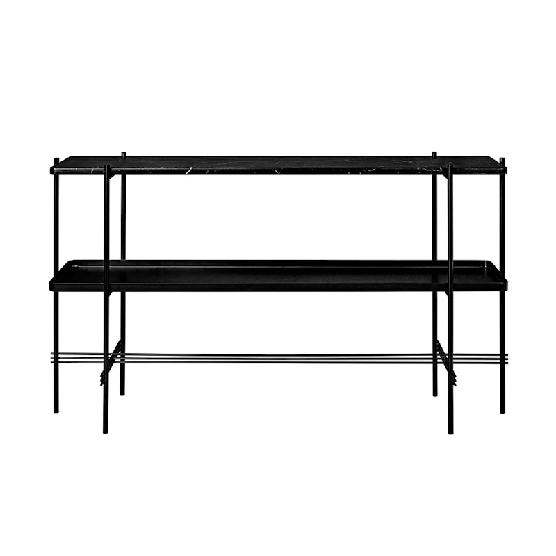 Ts Console 2 Racks Black, Metal/Black Marble