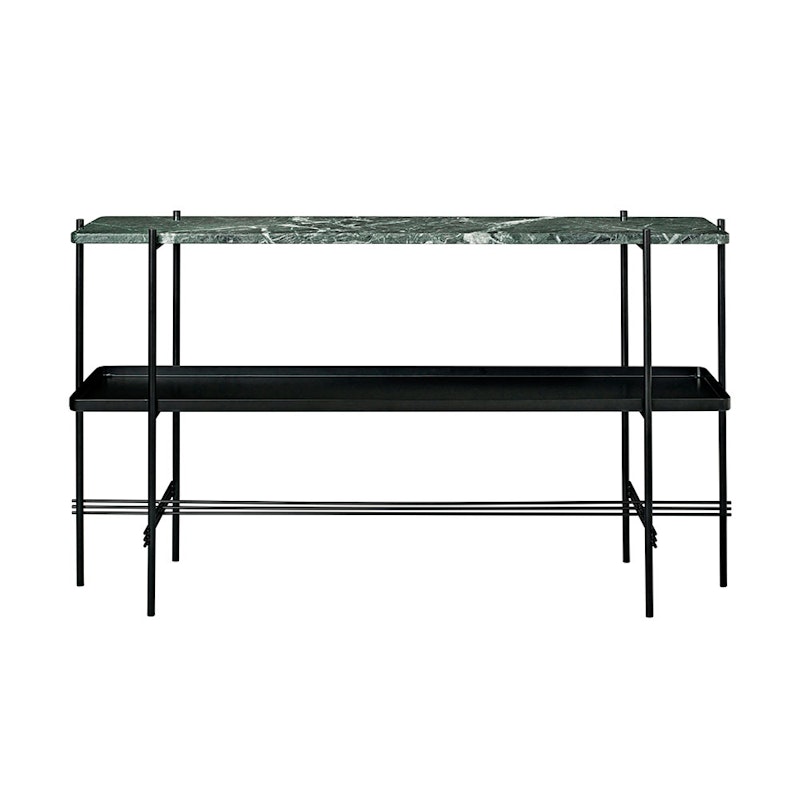 Ts Console 2 Racks Black, Metal/Green Marble