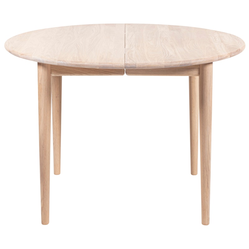 897 Dining Table Extendable Ø105 cm, White Oiled Oak