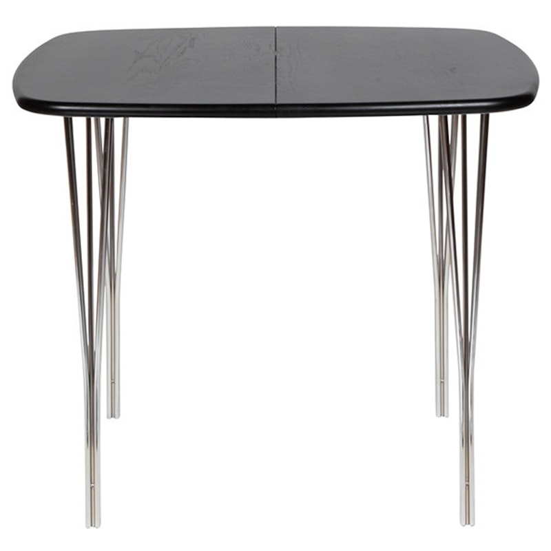 Symphony 86 Dining Table 90x90 cm, Black Stained Oak / Chrome