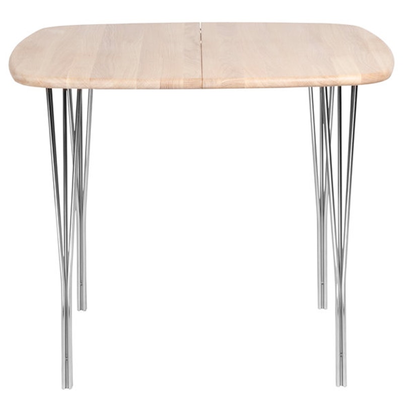 Symphony 86 Dining Table 90x90 cm, White Oiled Oak / Chrome