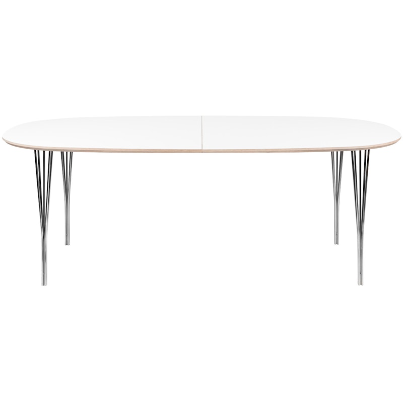 Symphony 88 Dining Table,  90x150 White Laminate / Chrome