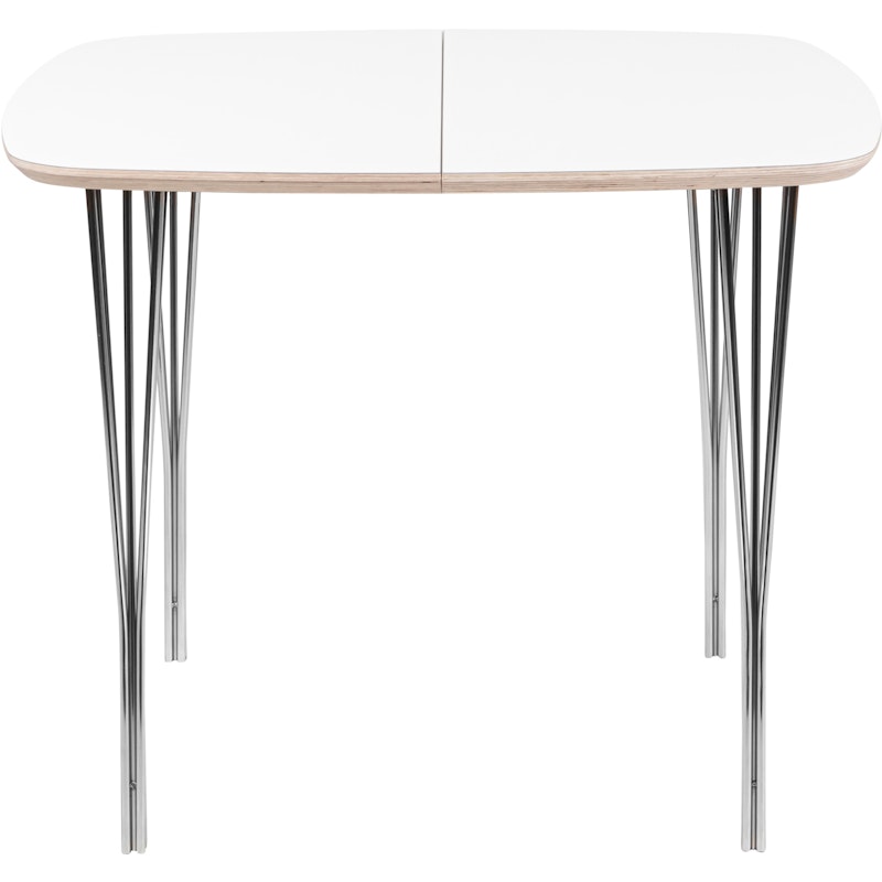 Symphony 86 Dining Table,  90x90 White Laminate / Chrome