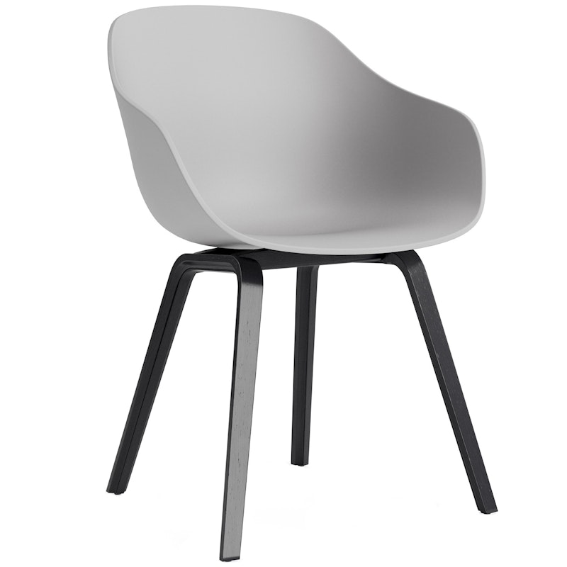 AAC 222 2.0 Armchair, Black Lacquered Oak / Concrete Grey