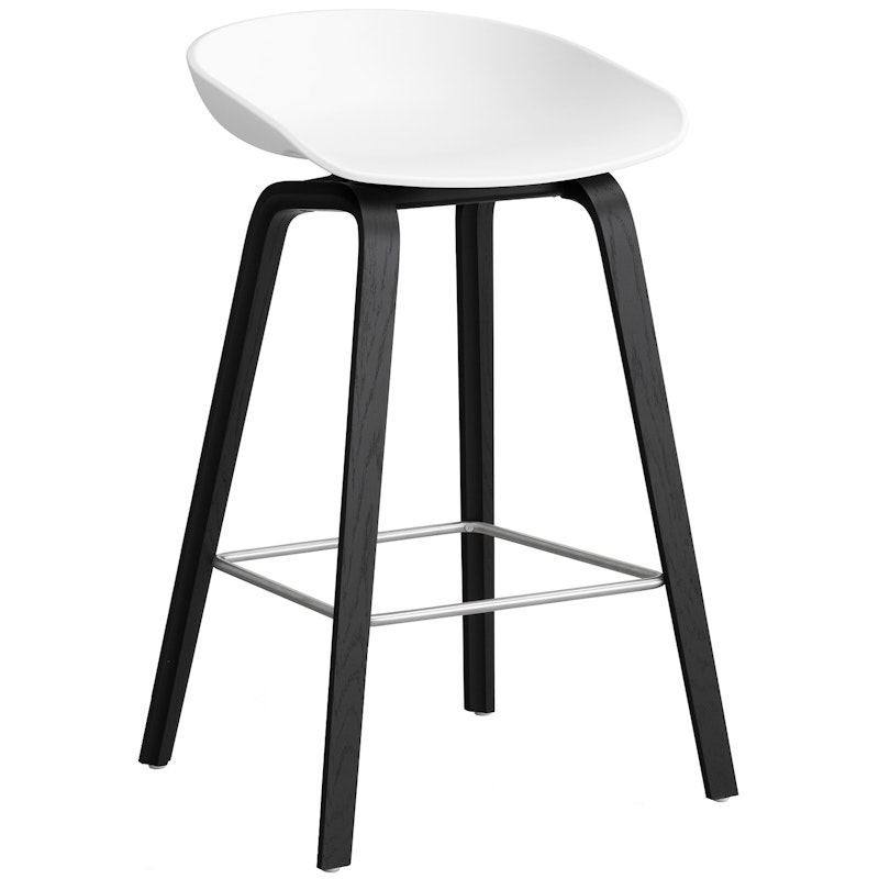 AAS 32 2.0 Bar Stool 65 cm, Black Lacquered Oak / White