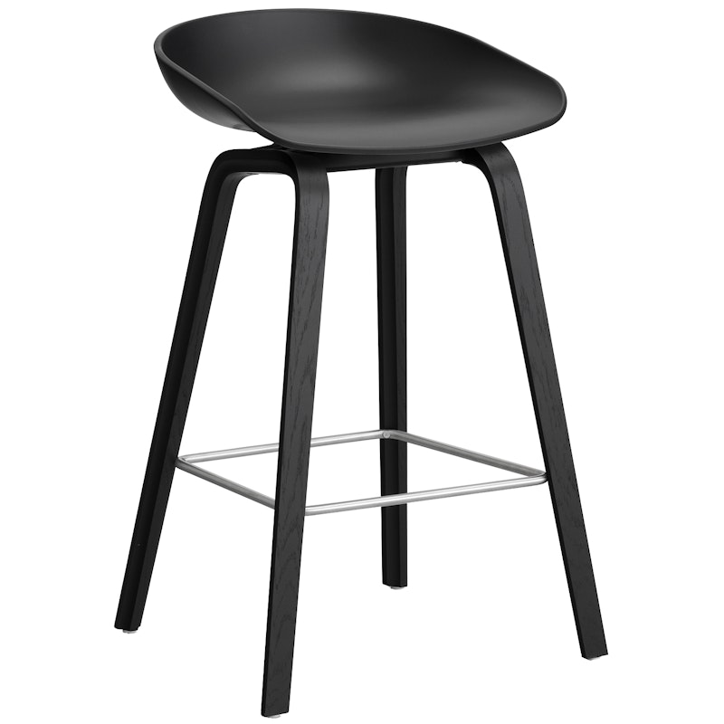 AAS 32 2.0 Bar Stool 65 cm, Black Lacquered Oak / Black