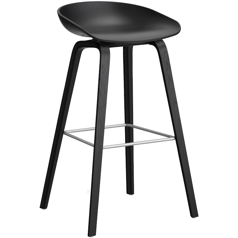 AAS 32 2.0 Bar Stool 75 cm, Black Lacquered Oak / Black