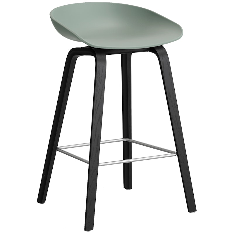 AAS 32 2.0 Bar Stool 65 cm, Black Lacquered Oak / Fall Green