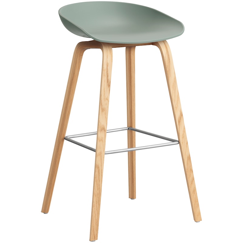 AAS 32 2.0 Bar Stool 75 cm, Lacquered Oak / Fall Green