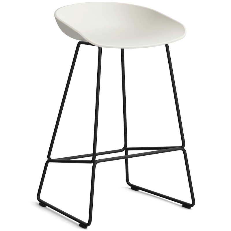 AAS 38 2.0 Bar Stool 65 cm, Stainless Steel Black / Melange Cream