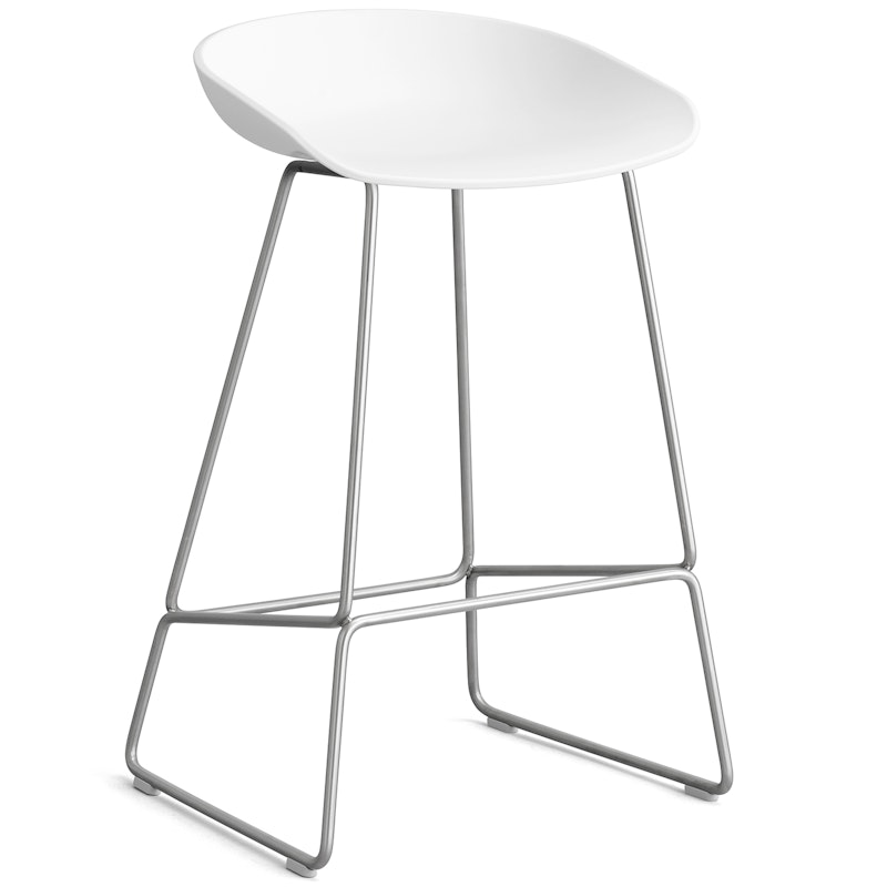 AAS 38 2.0 Bar Stool 65 cm, Stainless Steel / White