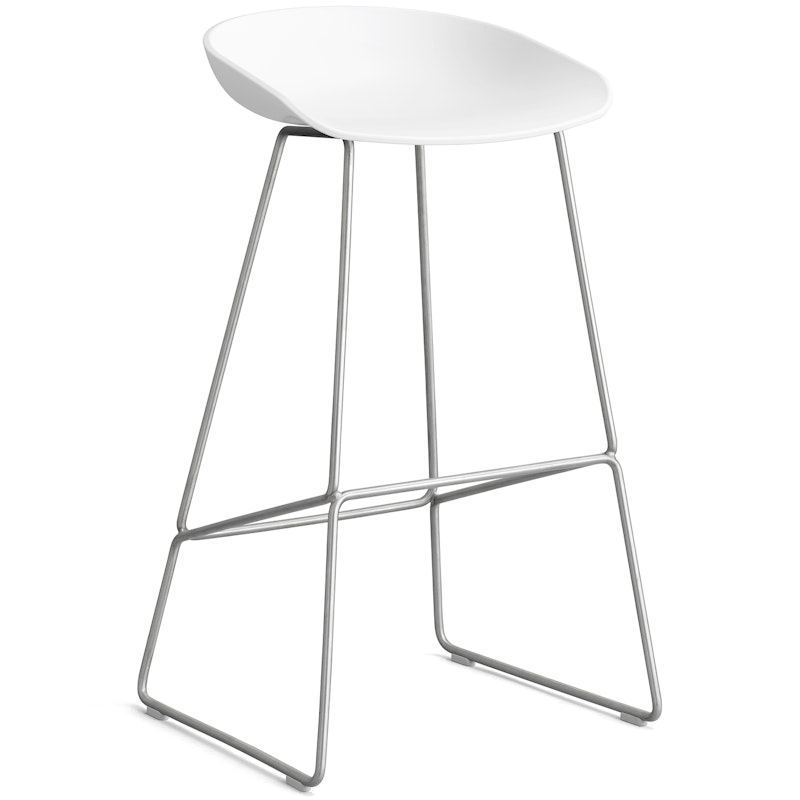 AAS 38 2.0 Bar Stool 75 cm, Stainless Steel / White