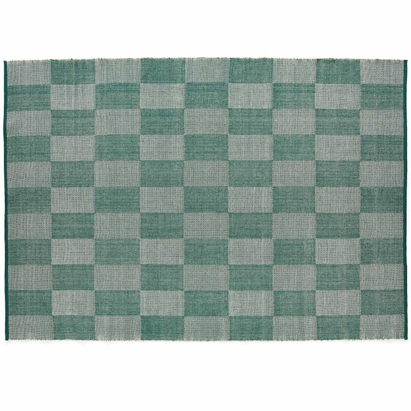 Check Wool Rug 170x240 cm, Green