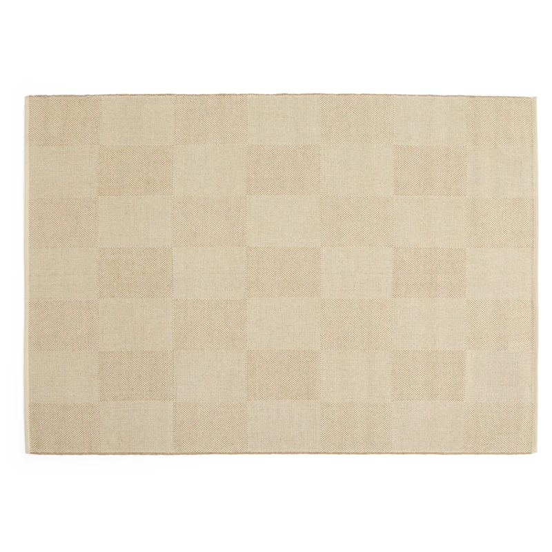 Check Wool Rug 140x200 cm, Sand