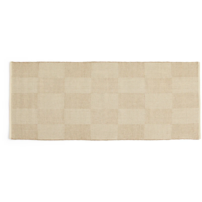 Check Wool Rug 80x200 cm, Sand