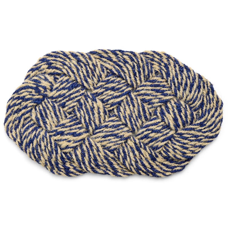 Coco Doormat Swirl 40x80 cm, Blue / Off-white