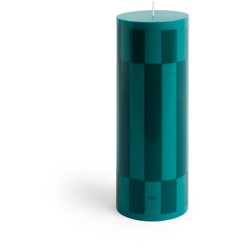 Column Pillar Candle Large, Green / Dark Green