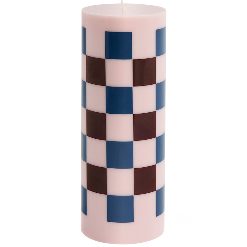 Column Pillar Candle L, Dark Blue / Light Pink