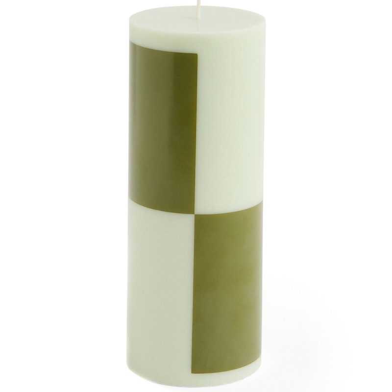 Column Pillar Candle M, Light Green / Army Green