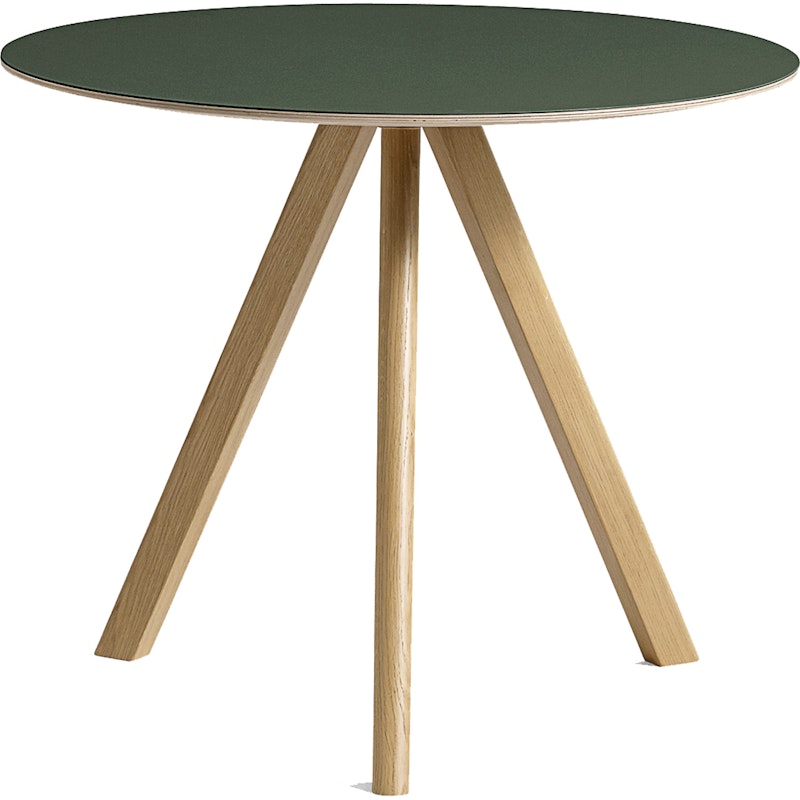 CPH 20 2.0 Table Ø90 cm, Water based lacquered Oak / Green