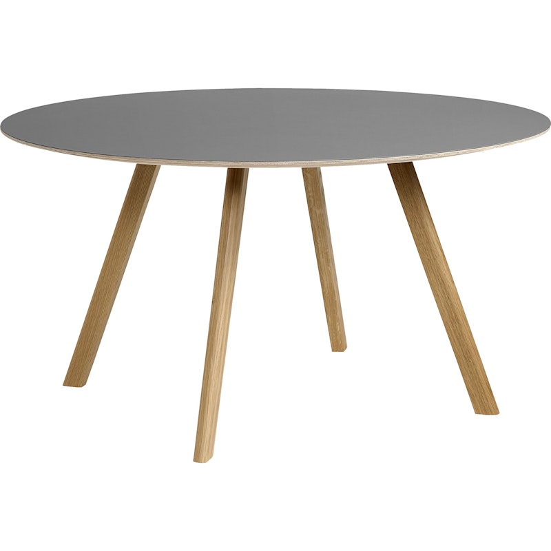 CPH 25 2.0 Table Ø140x74 cm, Water-based Lacquered Oak / Grey Linoleum