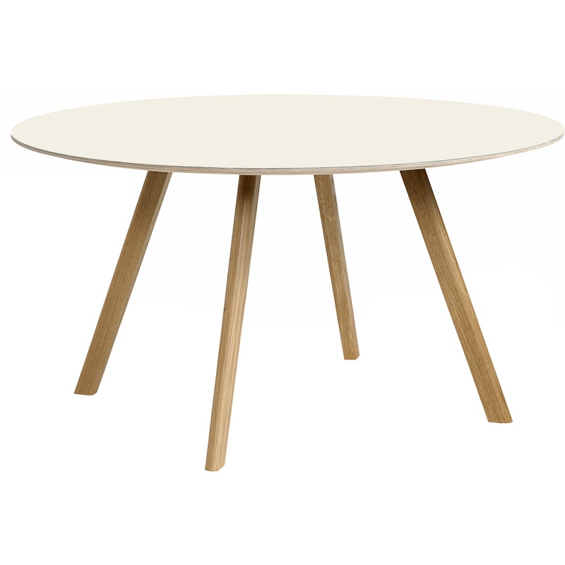 CPH 25 2.0 Table Ø140x74 cm, Water-based Lacquered Oak / Off-white Linoleum