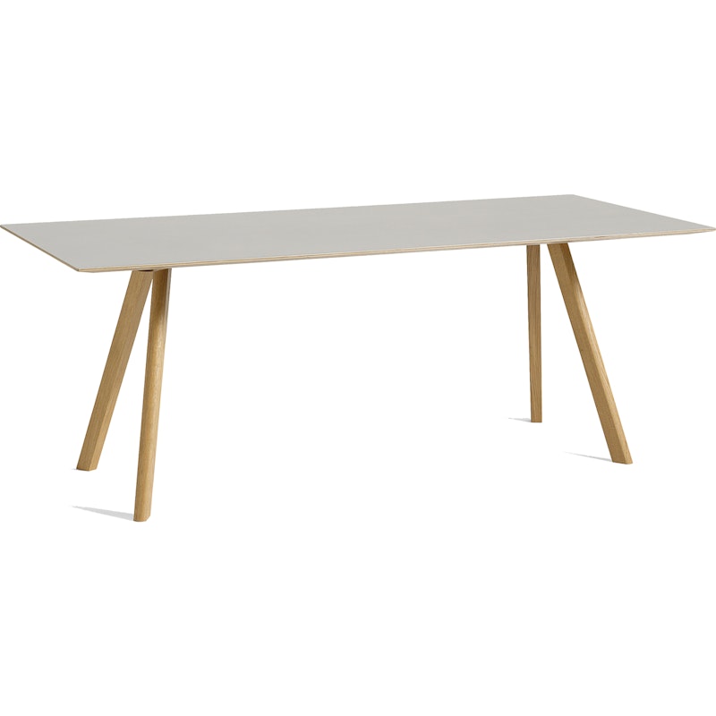 CPH 30 Table 90x200x74 cm, Waterbased Lacquered Oak/Off-White Linoleum