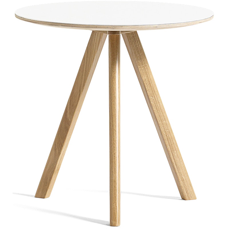 CPH 20 2.0 Side Table Ø50x49 cm, Water-based Lacquered Oak / White