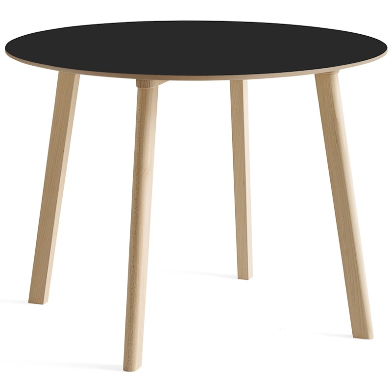 CPH Deux 220 2.0 Table Ø100 cm, Black / Untreated Beech