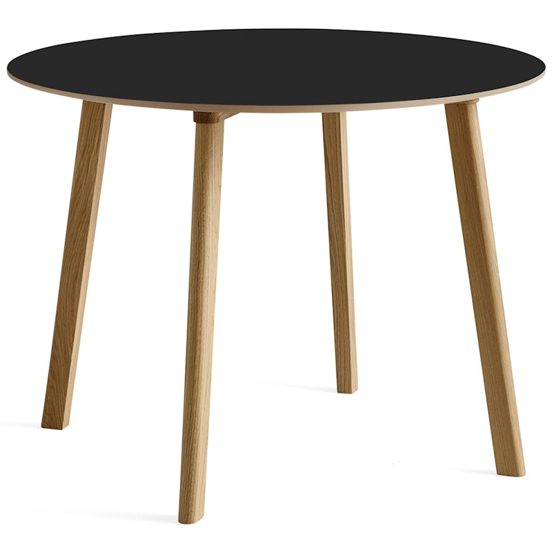 CPH Deux 220 2.0 Table Ø100 cm, Black / Water-based Lacquered Oak