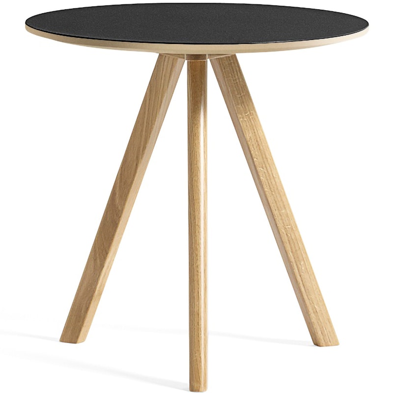 CPH 20 2.0 Side Table Ø50x49 cm, Water-based Lacquered Oak / Black