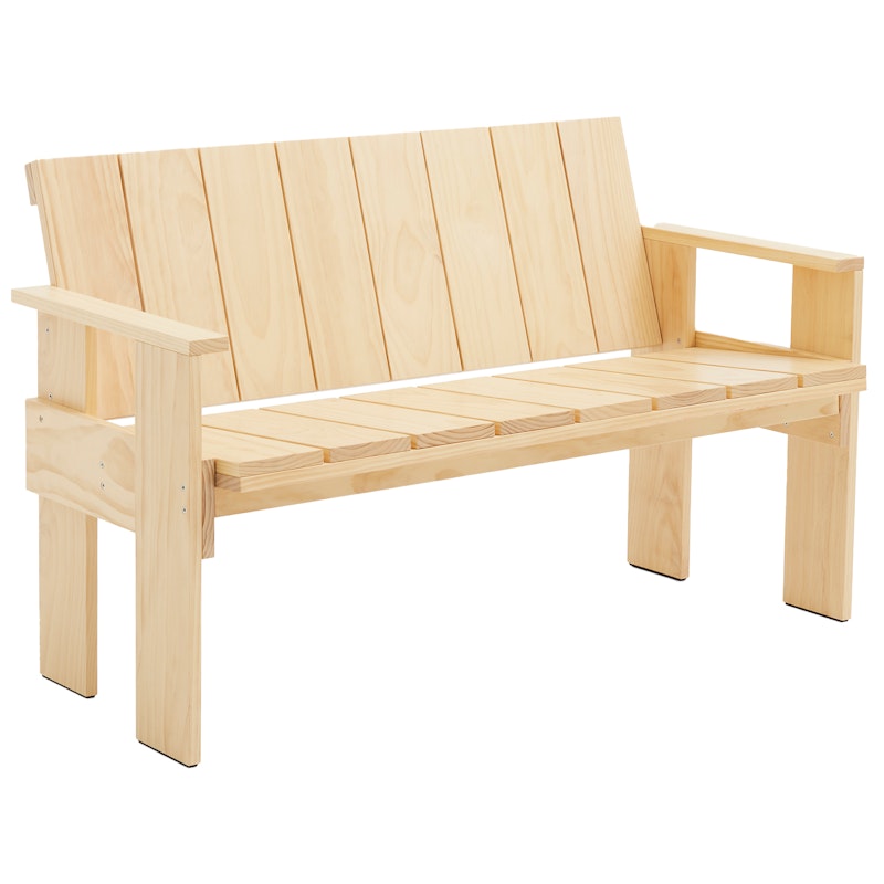 Crate Dining Bench, Clear Lacquered