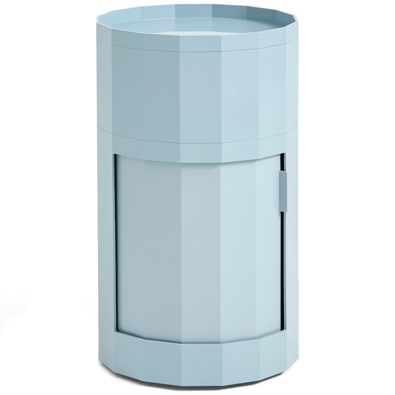 Facet Cabinet High With Feet / Casters, Misty Blue