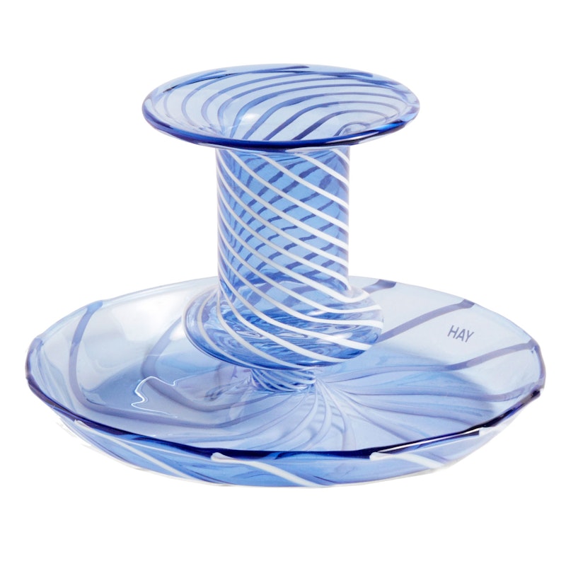 Flare Stripe Candlestick, Light blue / White