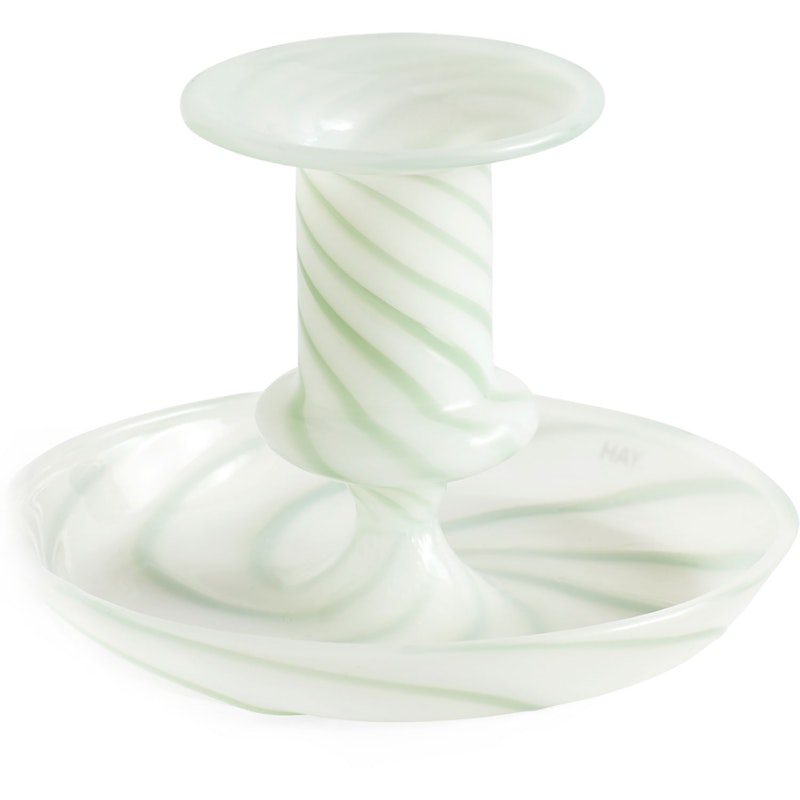 Flare Stripe Milk Candle Holder 7,5 cm Green