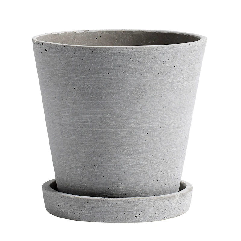 Flowerpot With Saucer Grey, Ø14 cm M