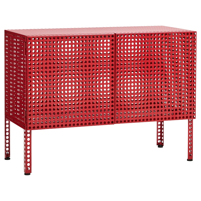 Perforated Cabinet Small, Wine Red