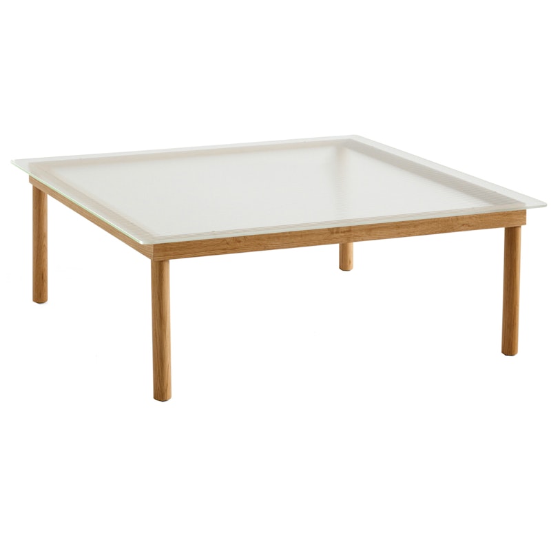 Kofi Coffee Table 100x100 cm, Water-based Lacquered Oak / Reeded-glass