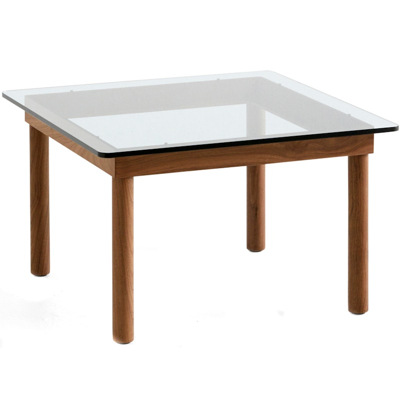 Kofi Coffee Table Walnut / Clear Glass, 60x60 cm