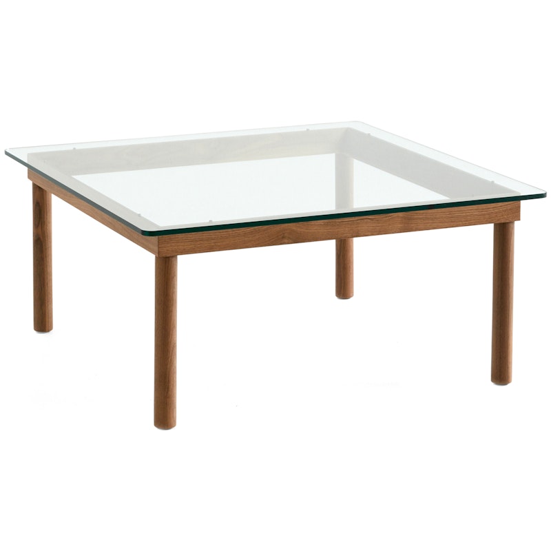 Kofi Coffee Table Walnut / Clear Glass, 80x80 cm