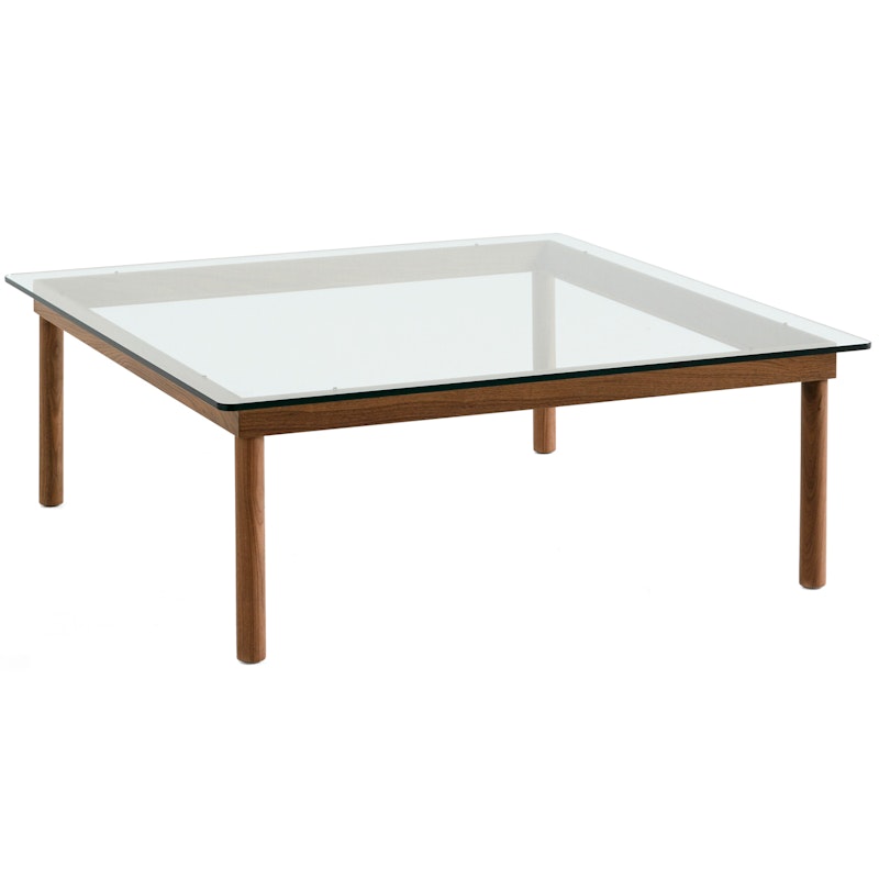 Kofi Coffee Table Walnut / Clear Glass, 100x100 cm