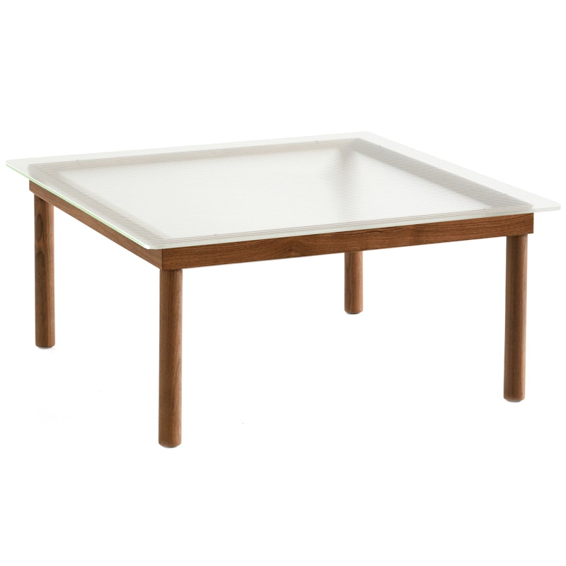 Kofi Coffee Table Walnut / Rippled Glass, 80x80 cm