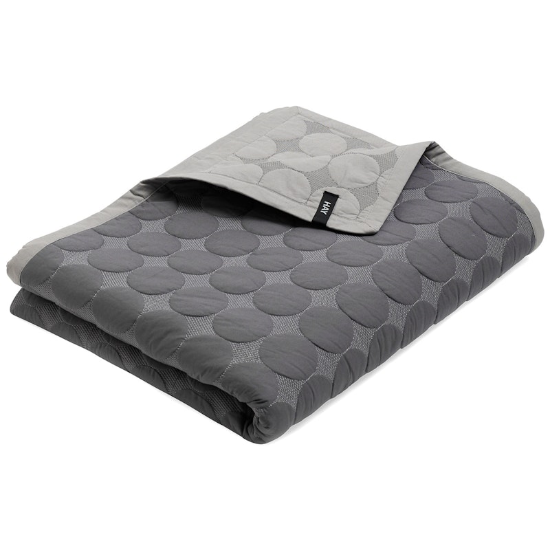 Mega Dot Bedspread 260x260 cm, Dark Grey