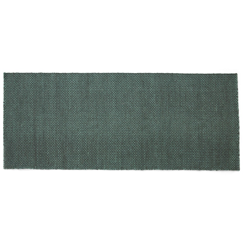 Moiré Wool Rug 80x200 cm, Emerald Green