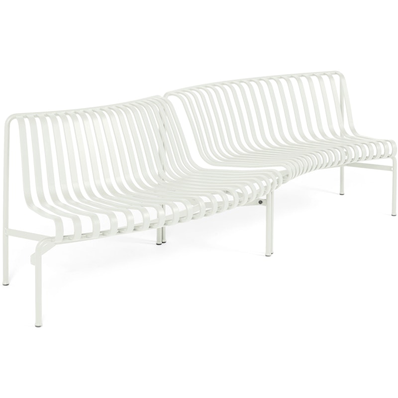 Palissade Park Bench With Backrest Starter Set in/out, Cream White