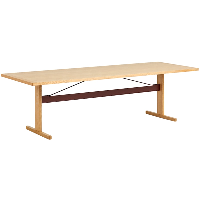 Passerelle Table 95x260 cm, Lacquered Oak / Burgundy