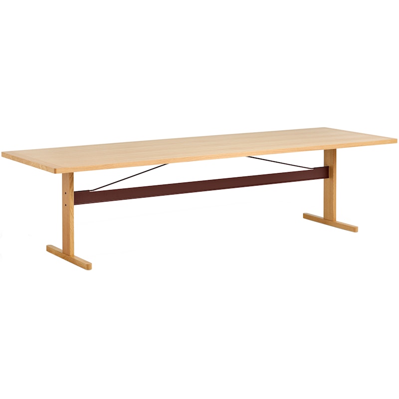 Passerelle Table 95x300 cm, Lacquered Oak / Burgundy