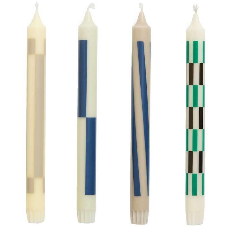 Pattern Candles 4-pack, Cream / Dark